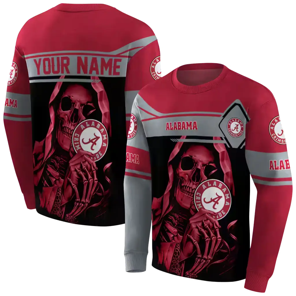 personalized alabama crimson tide grim reaper crimson black hoodie premium grade personalized alabama crimson tide grim reaper crimson black hoodie premium grade