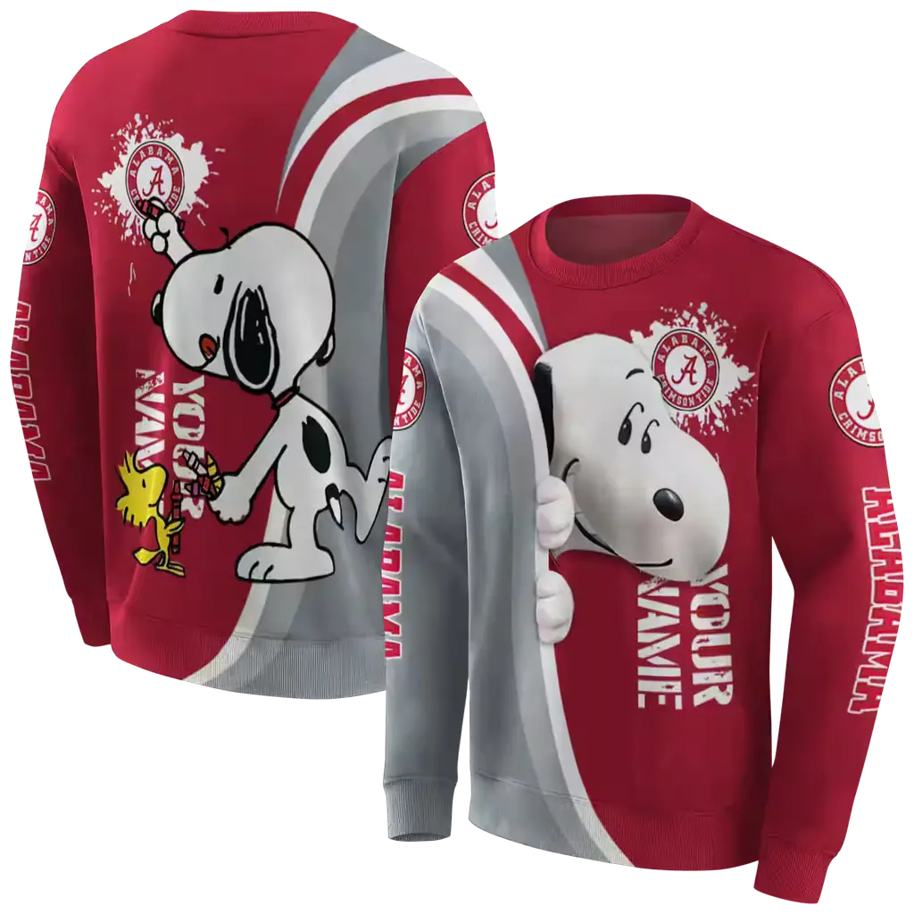 personalized alabama crimson tide peeking snoopy crimson hoodie premium grade personalized alabama crimson tide peeking snoopy crimson hoodie premium grade