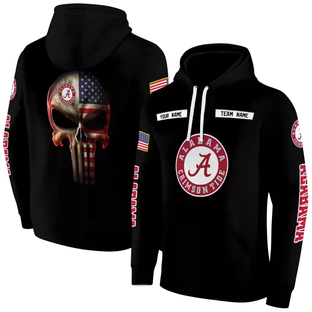 personalized alabama crimson tide punisher skull black hoodie fashion forward personalized alabama crimson tide punisher skull black hoodie fashion forward