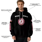 personalized alabama crimson tide punisher skull black hoodie best selling