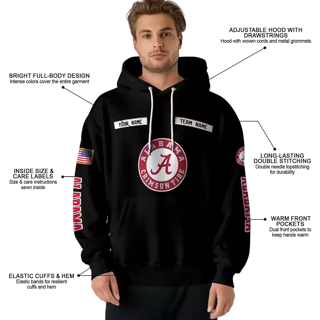 personalized alabama crimson tide punisher skull black hoodie latest model personalized alabama crimson tide punisher skull black hoodie latest model