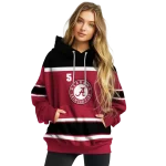 personalized alabama crimson tide striped pattern crimson hoodie best selling