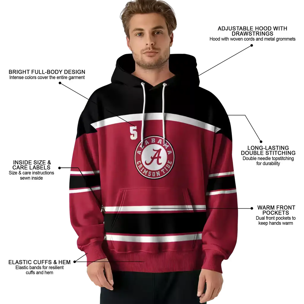 personalized alabama crimson tide striped pattern crimson hoodie latest model personalized alabama crimson tide striped pattern crimson hoodie latest model