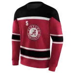 personalized alabama crimson tide striped pattern crimson hoodie best selling