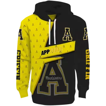 personalized appalachian state mountaineers abstract shape black hoodie best selling