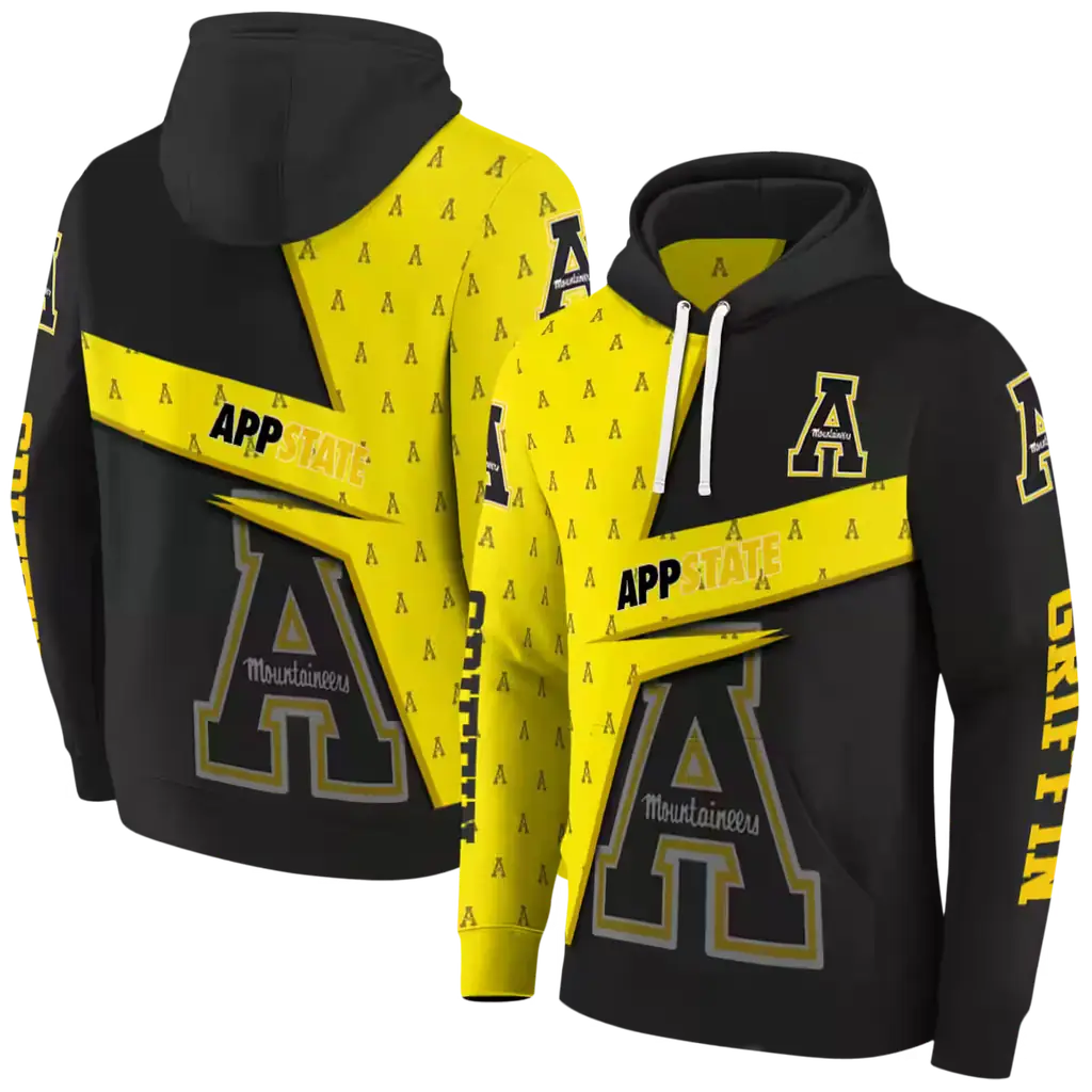 personalized appalachian state mountaineers abstract shape black hoodie fashion forward personalized appalachian state mountaineers abstract shape black hoodie fashion forward