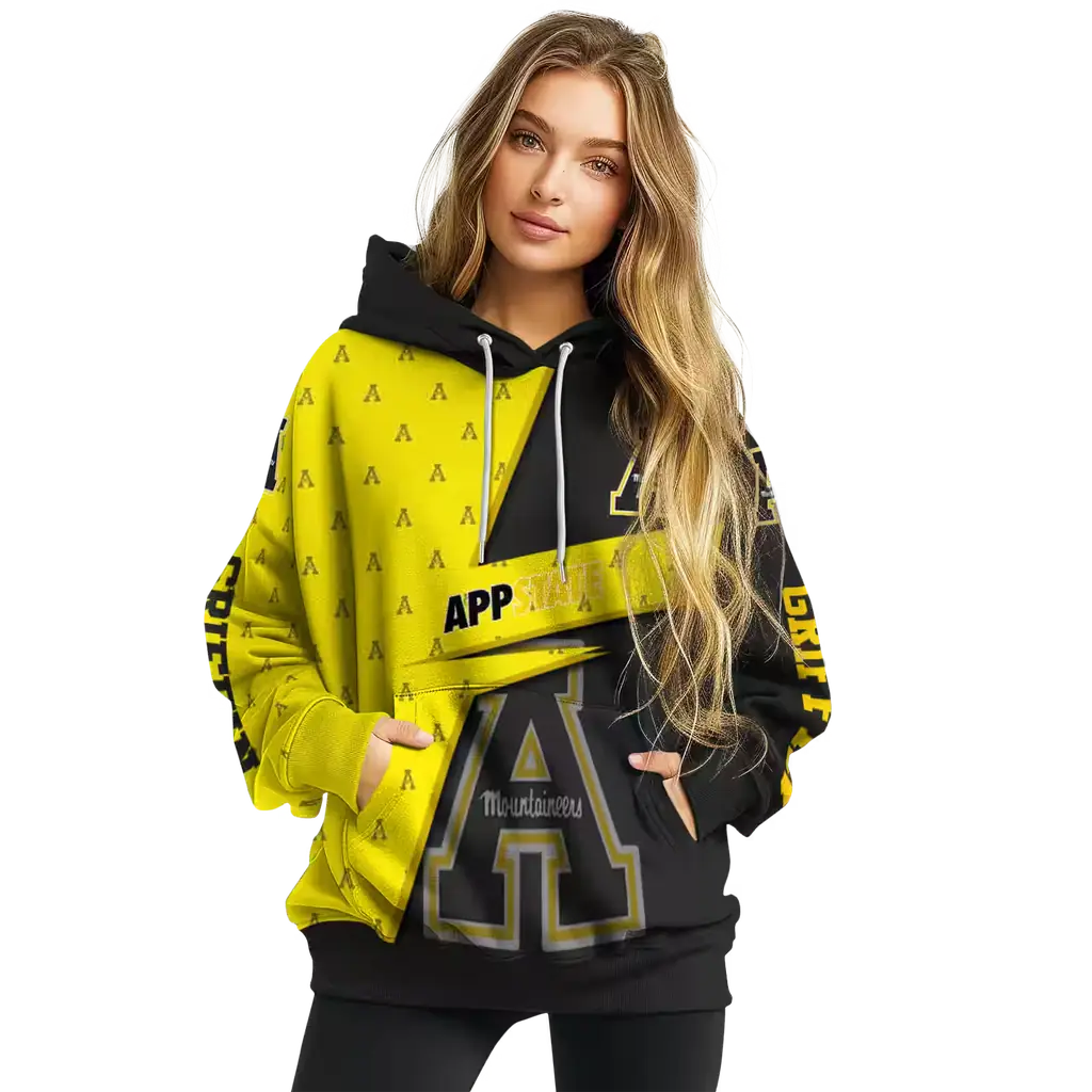 personalized appalachian state mountaineers abstract shape black hoodie high quality personalized appalachian state mountaineers abstract shape black hoodie high quality