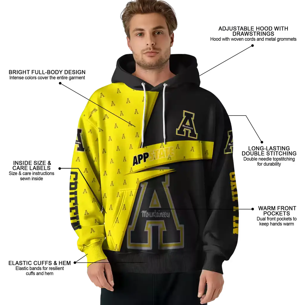 personalized appalachian state mountaineers abstract shape black hoodie latest model personalized appalachian state mountaineers abstract shape black hoodie latest model