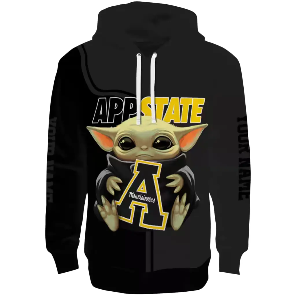 personalized appalachian state mountaineers baby yoda black hoodie best selling personalized appalachian state mountaineers baby yoda black hoodie best selling