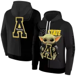 personalized appalachian state mountaineers baby yoda black hoodie best selling