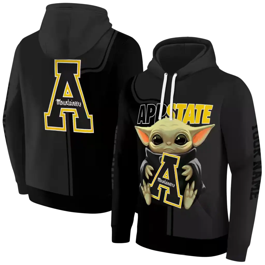 personalized appalachian state mountaineers baby yoda black hoodie fashion forward personalized appalachian state mountaineers baby yoda black hoodie fashion forward