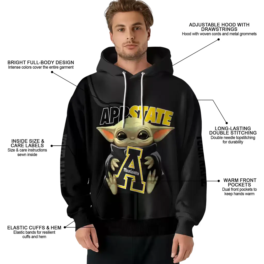personalized appalachian state mountaineers baby yoda black hoodie latest model personalized appalachian state mountaineers baby yoda black hoodie latest model