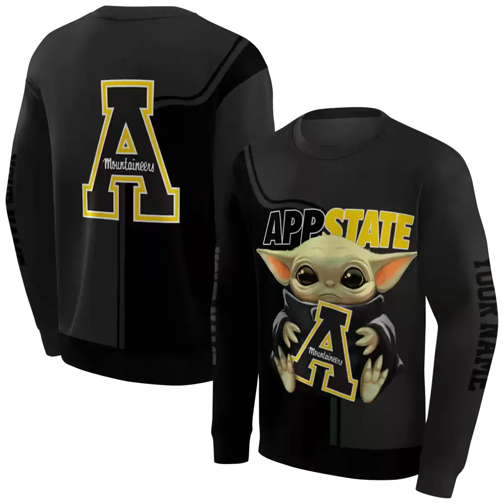 personalized appalachian state mountaineers baby yoda black hoodie premium grade personalized appalachian state mountaineers baby yoda black hoodie premium grade