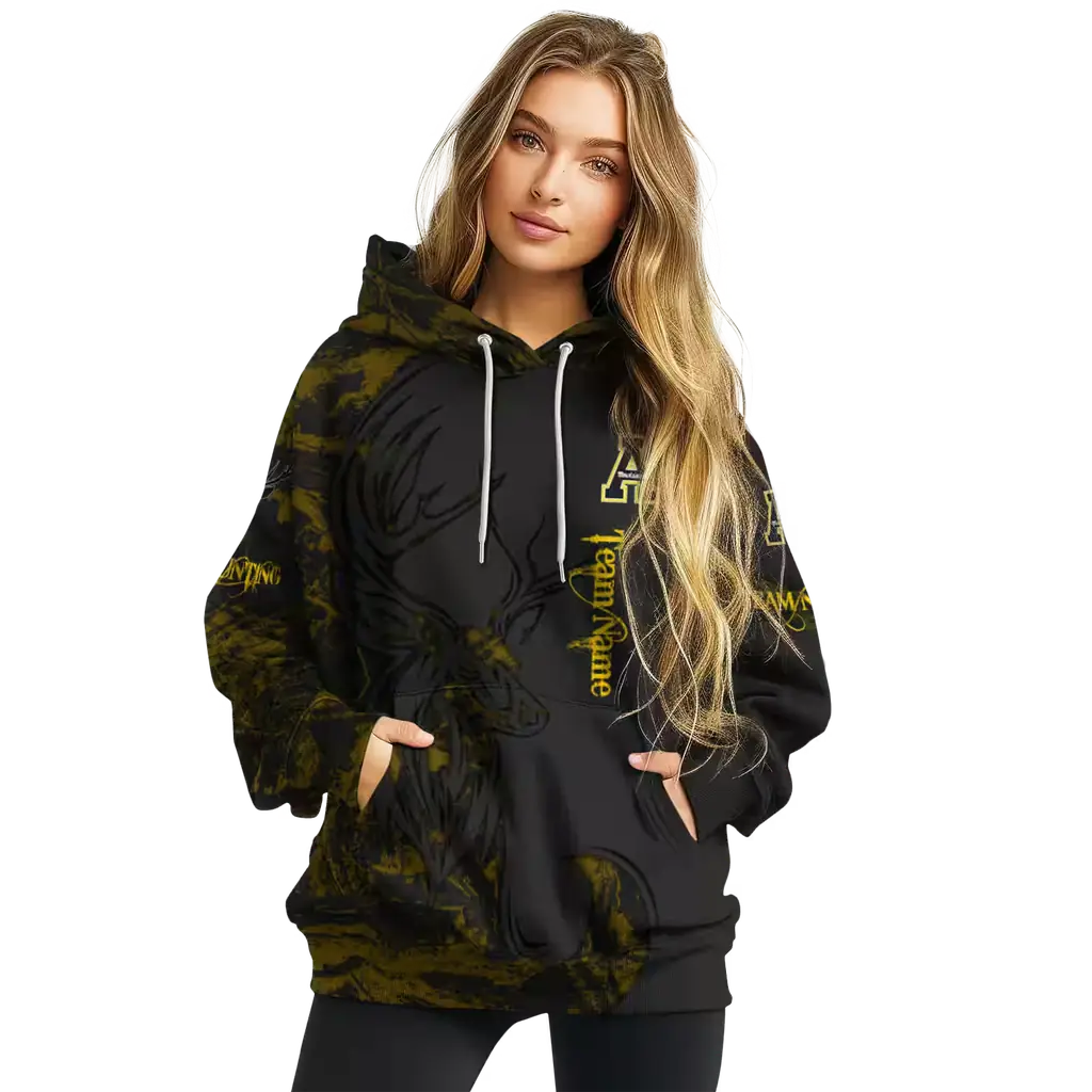 personalized appalachian state mountaineers deer silhouette black hoodie high quality personalized appalachian state mountaineers deer silhouette black hoodie high quality