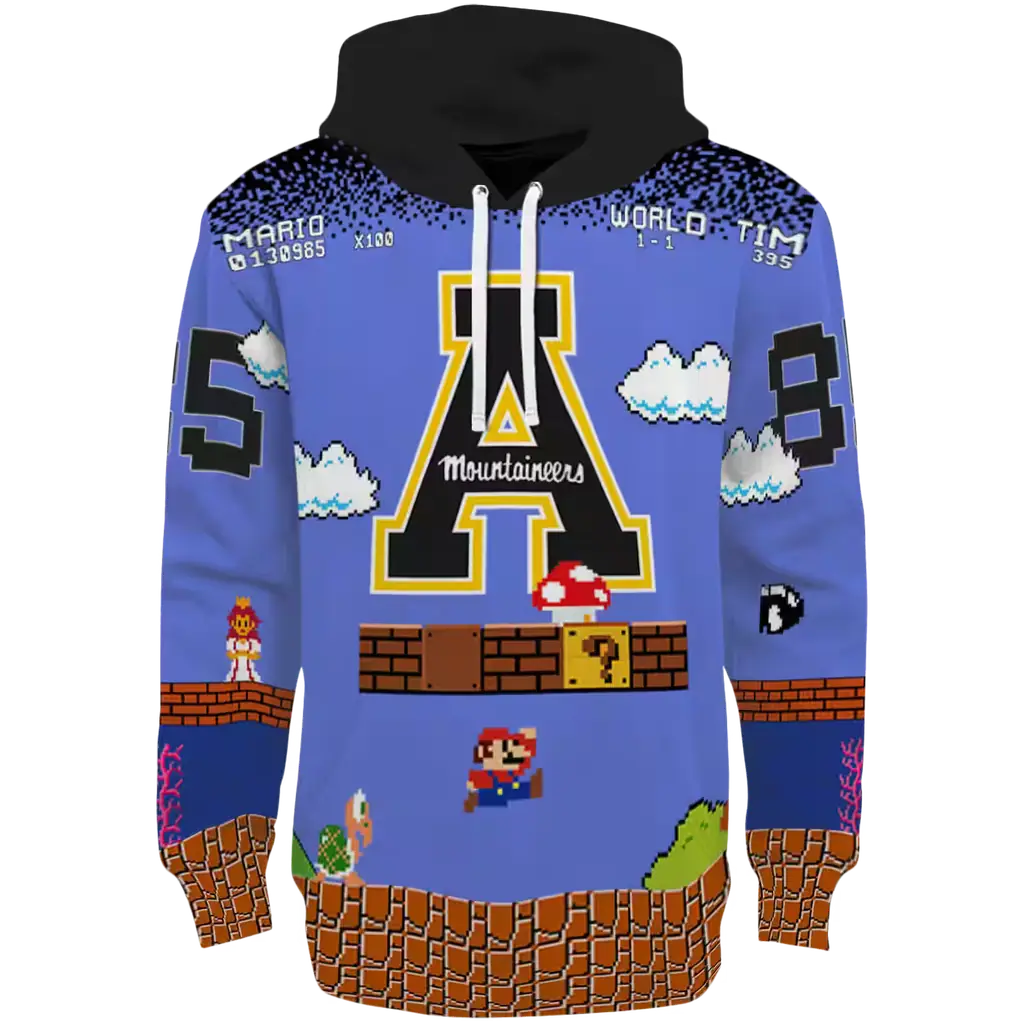 personalized appalachian state mountaineers mario blue black hoodie best selling personalized appalachian state mountaineers mario blue black hoodie best selling