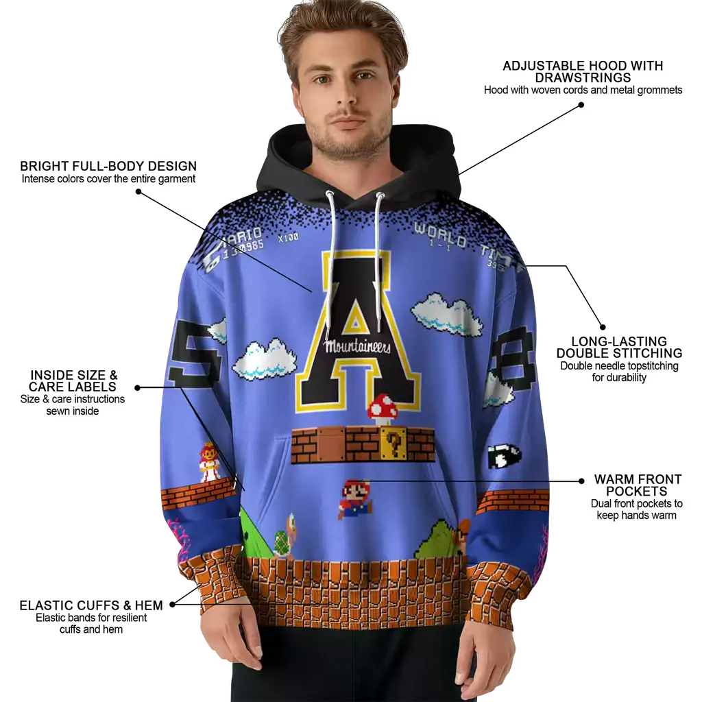 personalized appalachian state mountaineers mario blue black hoodie latest model personalized appalachian state mountaineers mario blue black hoodie latest model