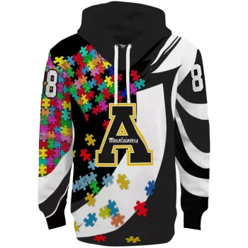 personalized appalachian state mountaineers puzzle pieces black hoodie best selling