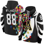 personalized appalachian state mountaineers puzzle pieces black hoodie best selling
