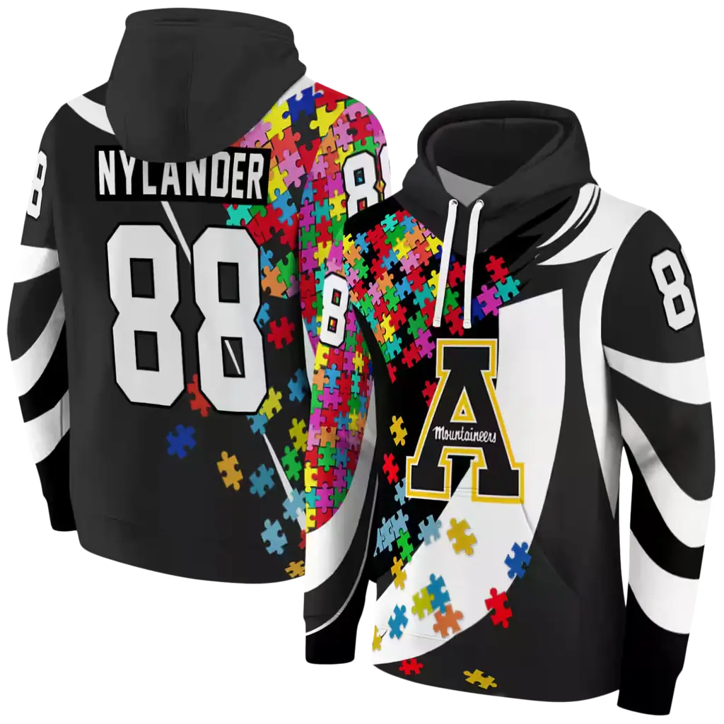 personalized appalachian state mountaineers puzzle pieces black hoodie fashion forward personalized appalachian state mountaineers puzzle pieces black hoodie fashion forward