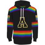 personalized appalachian state mountaineers rainbow stripes black hoodie best selling