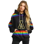 personalized appalachian state mountaineers rainbow stripes black hoodie best selling
