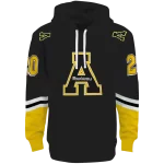 personalized appalachian state mountaineers striped sleeves black hoodie best selling