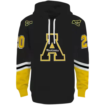 personalized appalachian state mountaineers striped sleeves black hoodie best selling