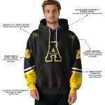 personalized appalachian state mountaineers striped sleeves black hoodie best selling