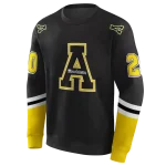 personalized appalachian state mountaineers striped sleeves black hoodie best selling