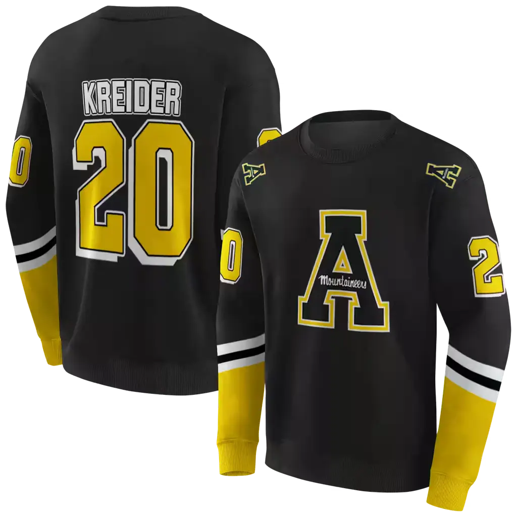 personalized appalachian state mountaineers striped sleeves black hoodie premium grade personalized appalachian state mountaineers striped sleeves black hoodie premium grade