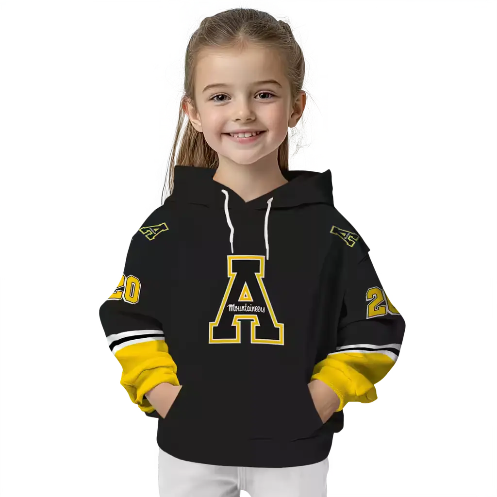 personalized appalachian state mountaineers striped sleeves black hoodie top rated personalized appalachian state mountaineers striped sleeves black hoodie top rated