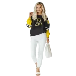 personalized appalachian state mountaineers striped sleeves black hoodie best selling