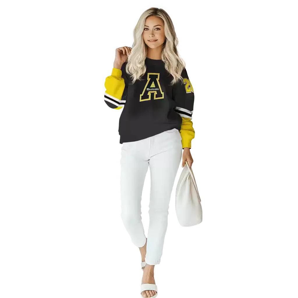 personalized appalachian state mountaineers striped sleeves black hoodie trendy personalized appalachian state mountaineers striped sleeves black hoodie trendy