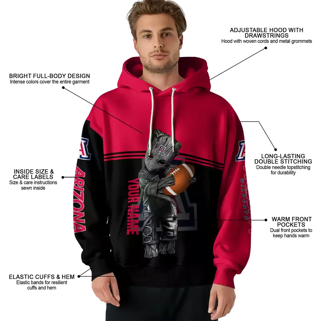 personalized arizona wildcats baby groot red black hoodie latest model personalized arizona wildcats baby groot red black hoodie latest model