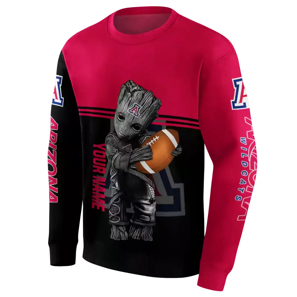 personalized arizona wildcats baby groot red black hoodie new arrival personalized arizona wildcats baby groot red black hoodie new arrival
