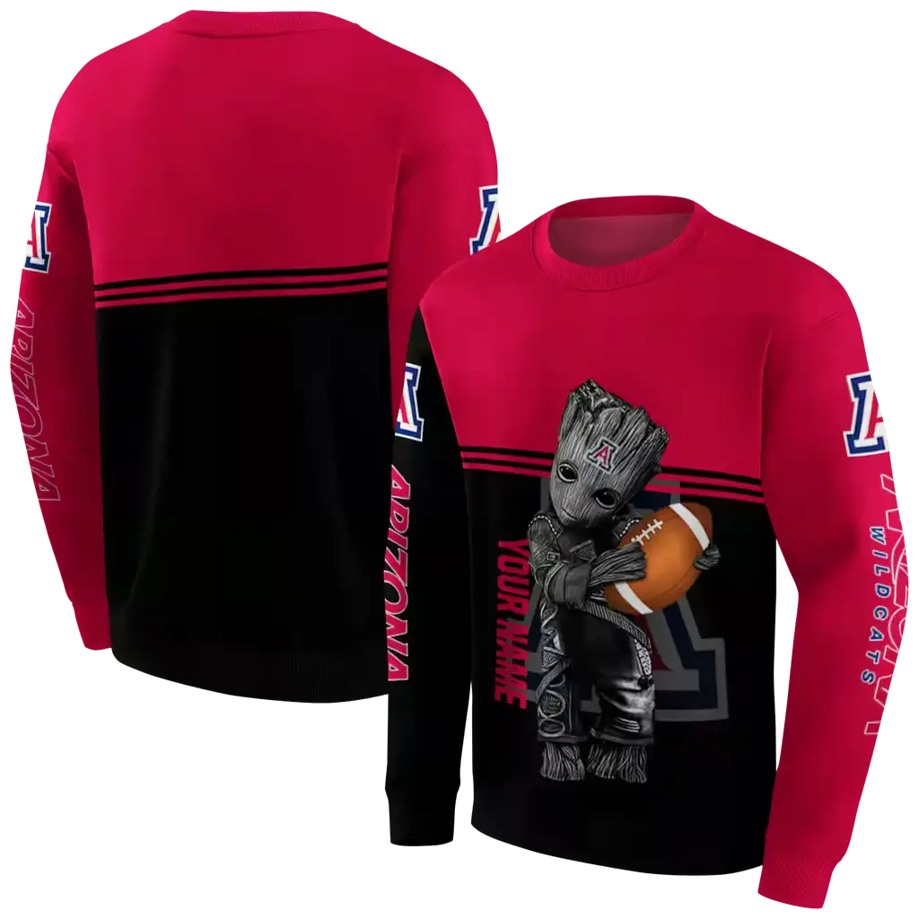 personalized arizona wildcats baby groot red black hoodie premium grade personalized arizona wildcats baby groot red black hoodie premium grade