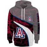 personalized arizona wildcats hexagonal mesh red black gray hoodie best selling