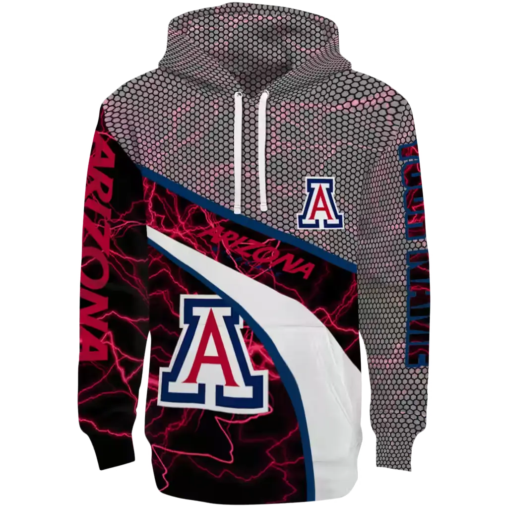 personalized arizona wildcats hexagonal mesh red black gray hoodie best selling personalized arizona wildcats hexagonal mesh red black gray hoodie best selling