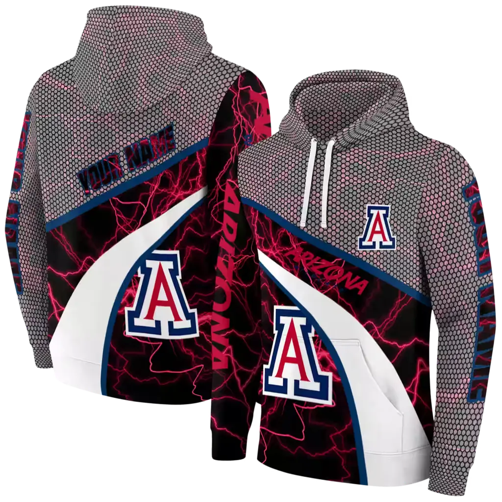 personalized arizona wildcats hexagonal mesh red black gray hoodie fashion forward personalized arizona wildcats hexagonal mesh red black gray hoodie fashion forward
