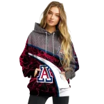 personalized arizona wildcats hexagonal mesh red black gray hoodie best selling