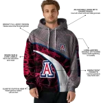 personalized arizona wildcats hexagonal mesh red black gray hoodie best selling
