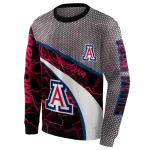personalized arizona wildcats hexagonal mesh red black gray hoodie best selling