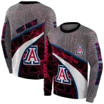 personalized arizona wildcats hexagonal mesh red black gray hoodie best selling