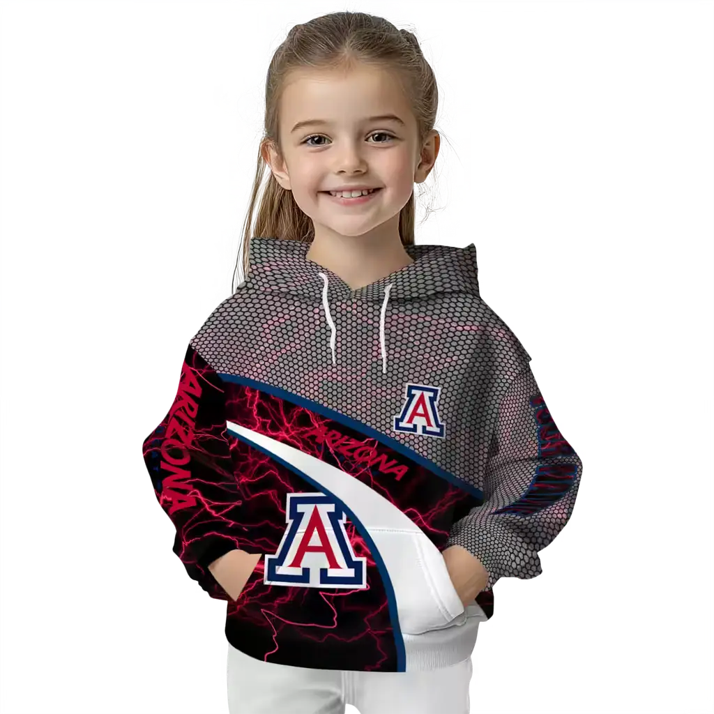 personalized arizona wildcats hexagonal mesh red black gray hoodie top rated personalized arizona wildcats hexagonal mesh red black gray hoodie top rated