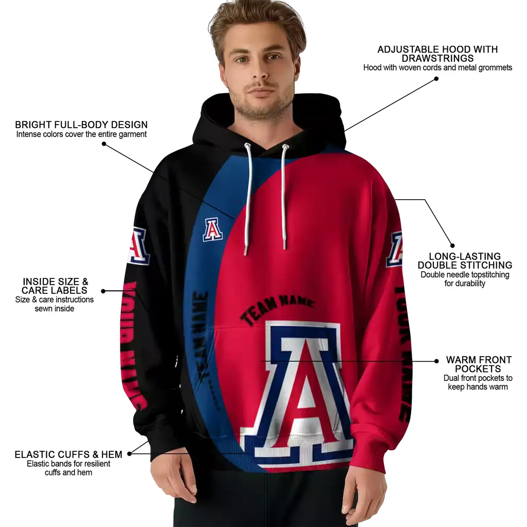 personalized arizona wildcats minimalist design red black hoodie latest model personalized arizona wildcats minimalist design red black hoodie latest model