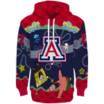 personalized arizona wildcats spongebob patrick star red navy hoodie best selling