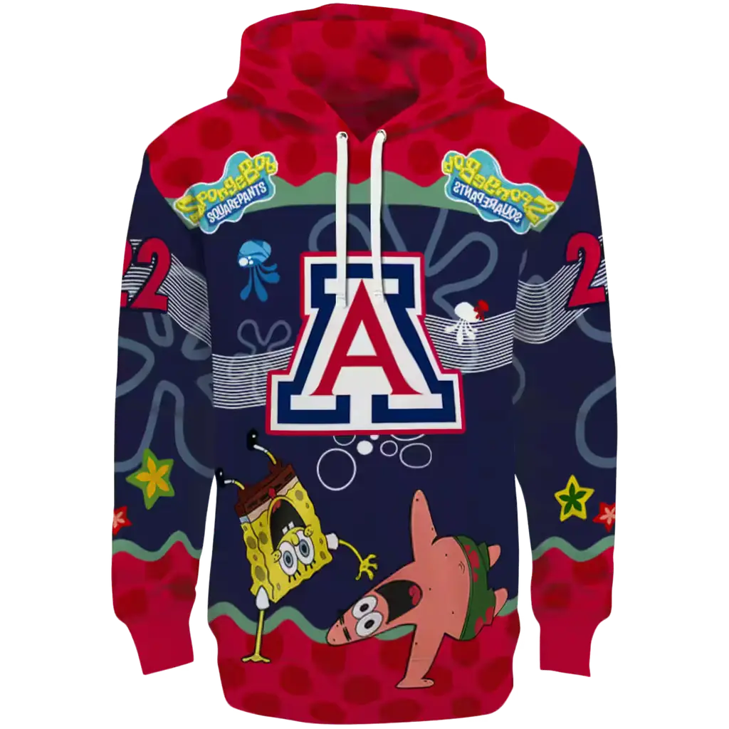 personalized arizona wildcats spongebob patrick star red navy hoodie best selling personalized arizona wildcats spongebob patrick star red navy hoodie best selling