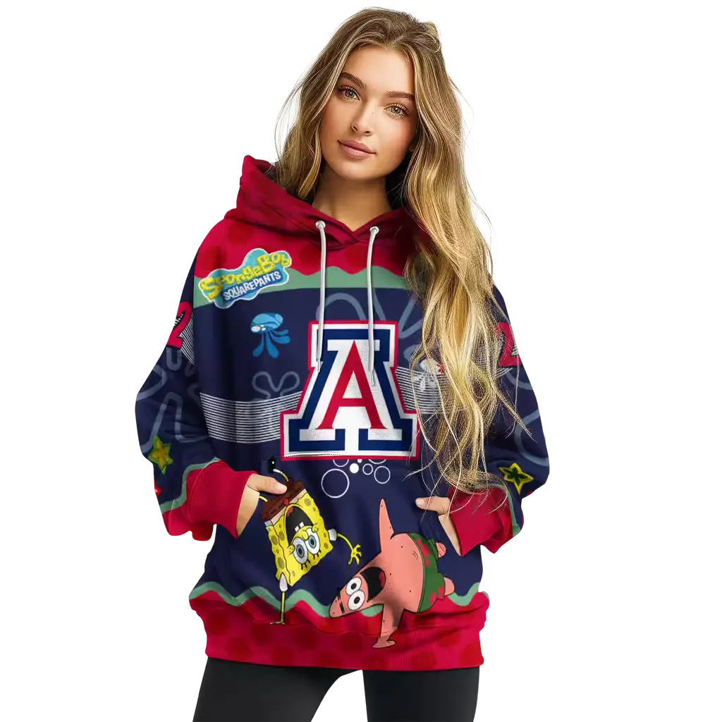 personalized arizona wildcats spongebob patrick star red navy hoodie high quality personalized arizona wildcats spongebob patrick star red navy hoodie high quality