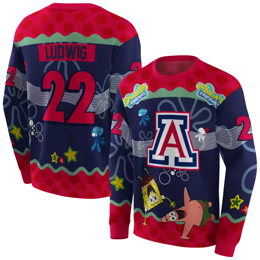 personalized arizona wildcats spongebob patrick star red navy hoodie premium grade personalized arizona wildcats spongebob patrick star red navy hoodie premium grade