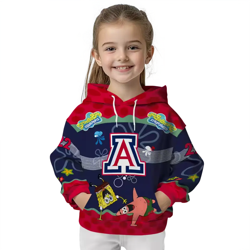 personalized arizona wildcats spongebob patrick star red navy hoodie top rated personalized arizona wildcats spongebob patrick star red navy hoodie top rated